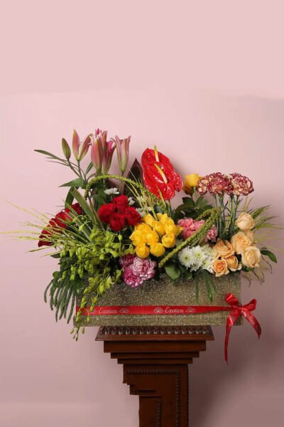 Box Arrangements Big Box of Lily, Anthuriums, Roses, Carnations & Daisy