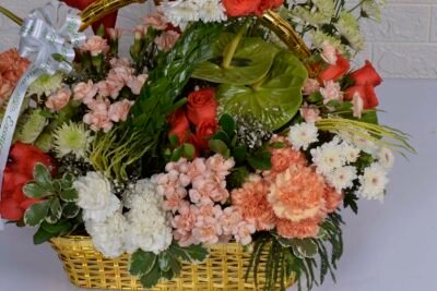 Basket Arrangements Vibrant Orange