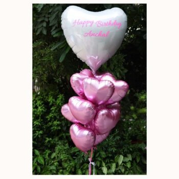 Balloon Bunches Pink Hearts