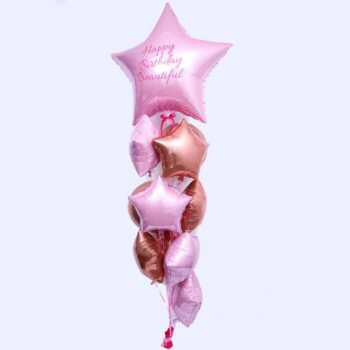 Balloon Bunches Birthday Pink Star