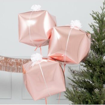 Balloon Bunches Rose Gold Cube Balloons