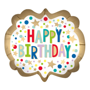 Birthday Gold Satin Marquee Dots