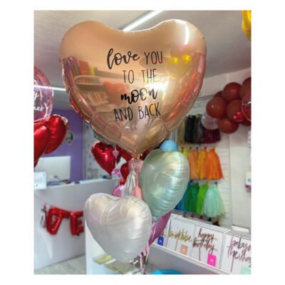 Balloon Bunches Big Customized Heart Balloon & Small heart Balloons
