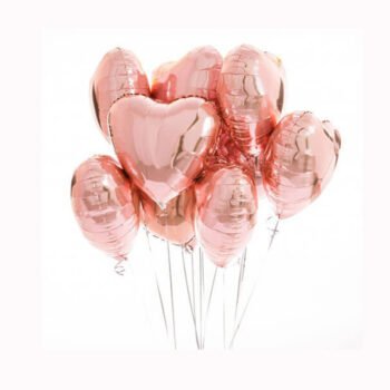 Balloon Bunches Bunch of 12 Rose Gold Heart Balloon