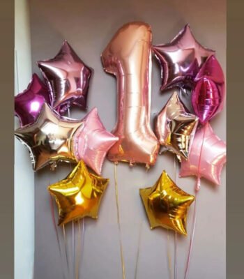 Balloon Bunches Number 1 Foil Balloon & Star Balloons