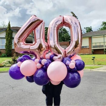 Balloon Arrangements Number 40 Foil Balloon & latex Balloon