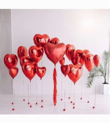 Balloon Arrangements Balloon Bunch Of Red Hearts