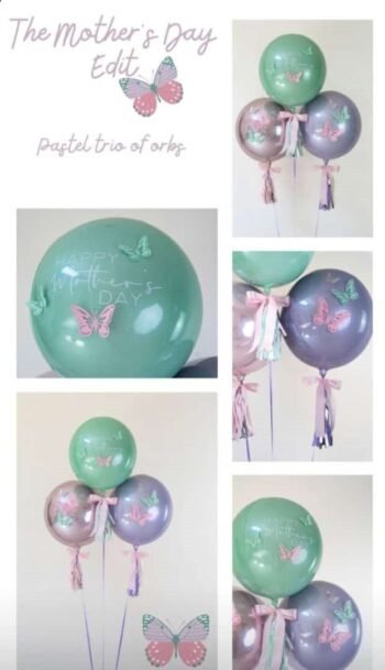 Balloon Arrangements Balloon Bunches Of Globes & Heart, Butterfly With Some Gypso &  Latex