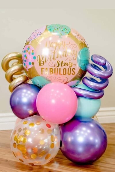 Balloon Arrangements Balloon Structure Of Happy Birthday Stay Fabulous  With Latex
