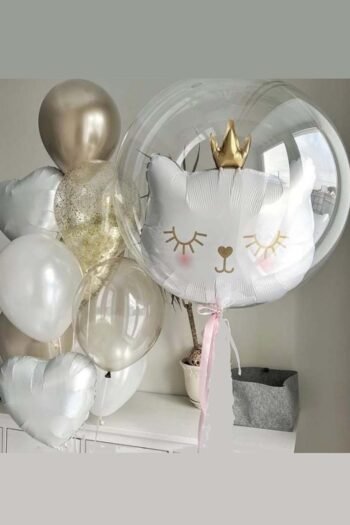 Balloon Arrangements Balloon Bunch Bunch Of Cat Princess White With Latex & Clear