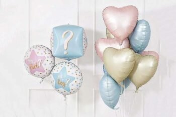 Balloon Arrangements Balloon Bunch of Square Gender Reveal 4D With Hearts