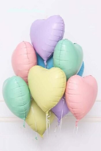 Balloon Arrangements Ballloon Bunch Of Multy Color Satin Heart
