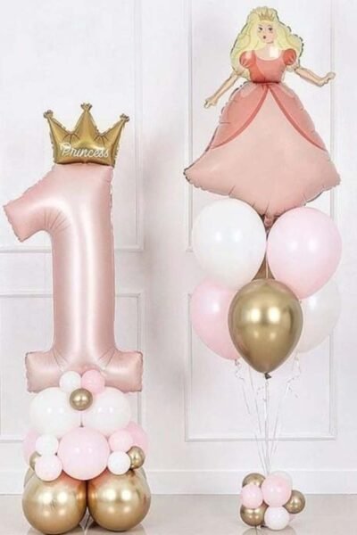 Balloon Arrangements Balloon Bunch Of Princess With 1st Birthday Princess