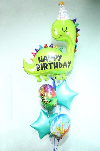 Balloon Bunches Balloon Bunch Of Star, Round With Dino Birthday