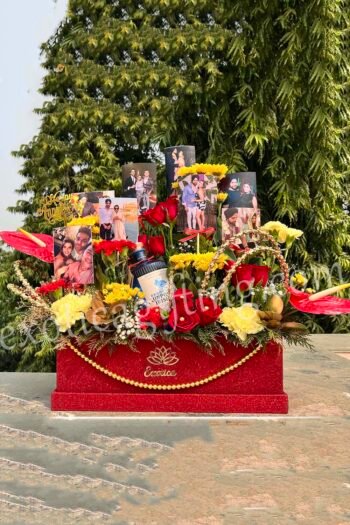 Box Arrangements Flower Arrangement with personalized photos