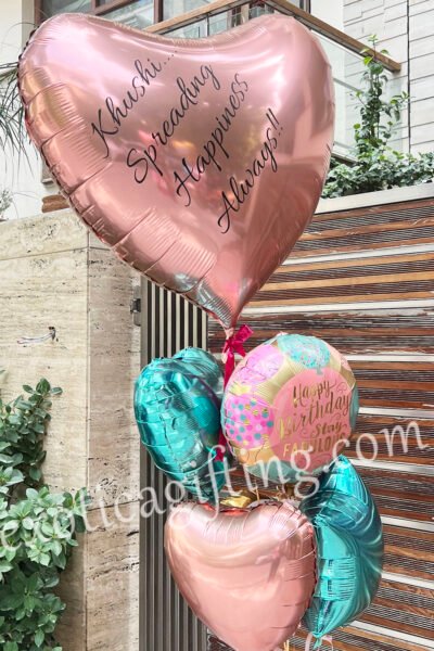 Balloon Arrangements Balloon Bunch Of Big Heart With Small Star & Hearts